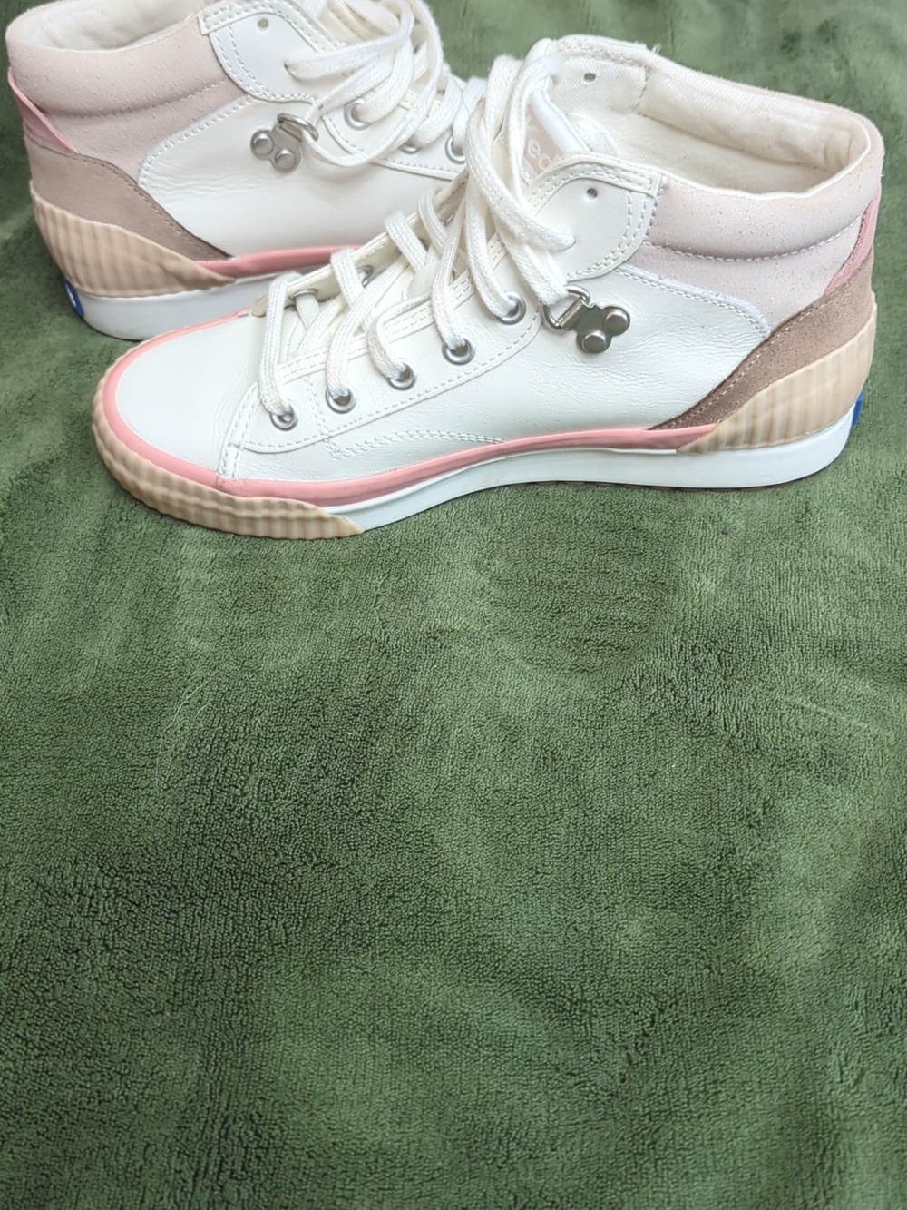 Keds High-Top Sneakers in White, Pink & Tan - Picture 7 of 10